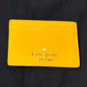 kate spade New York Mustard Yellow Leather Card Case